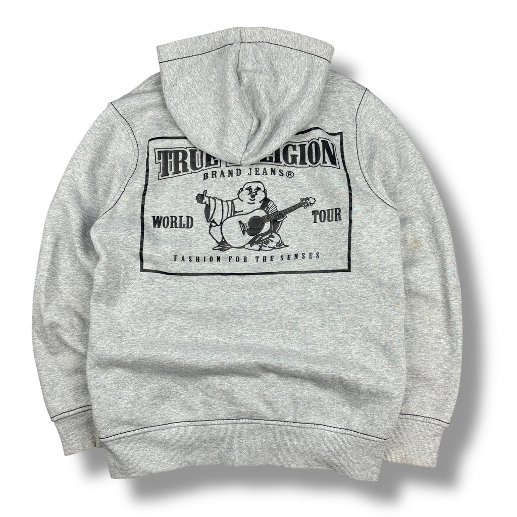 True Religion Grey Contrast Stitch Hoodie (M)