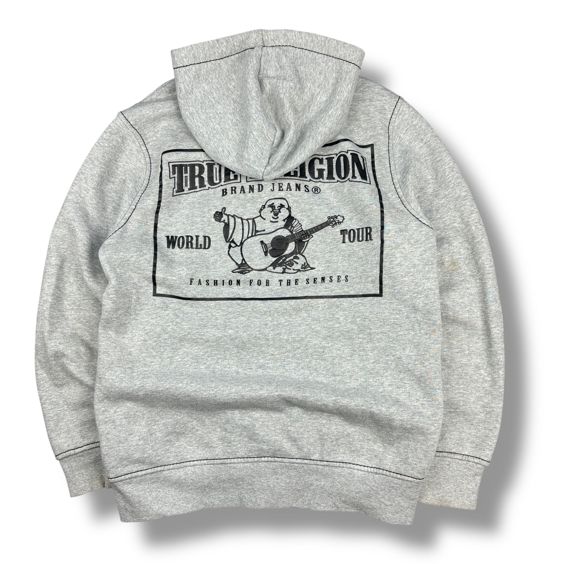True Religion Grey Contrast Stitch Hoodie (M)