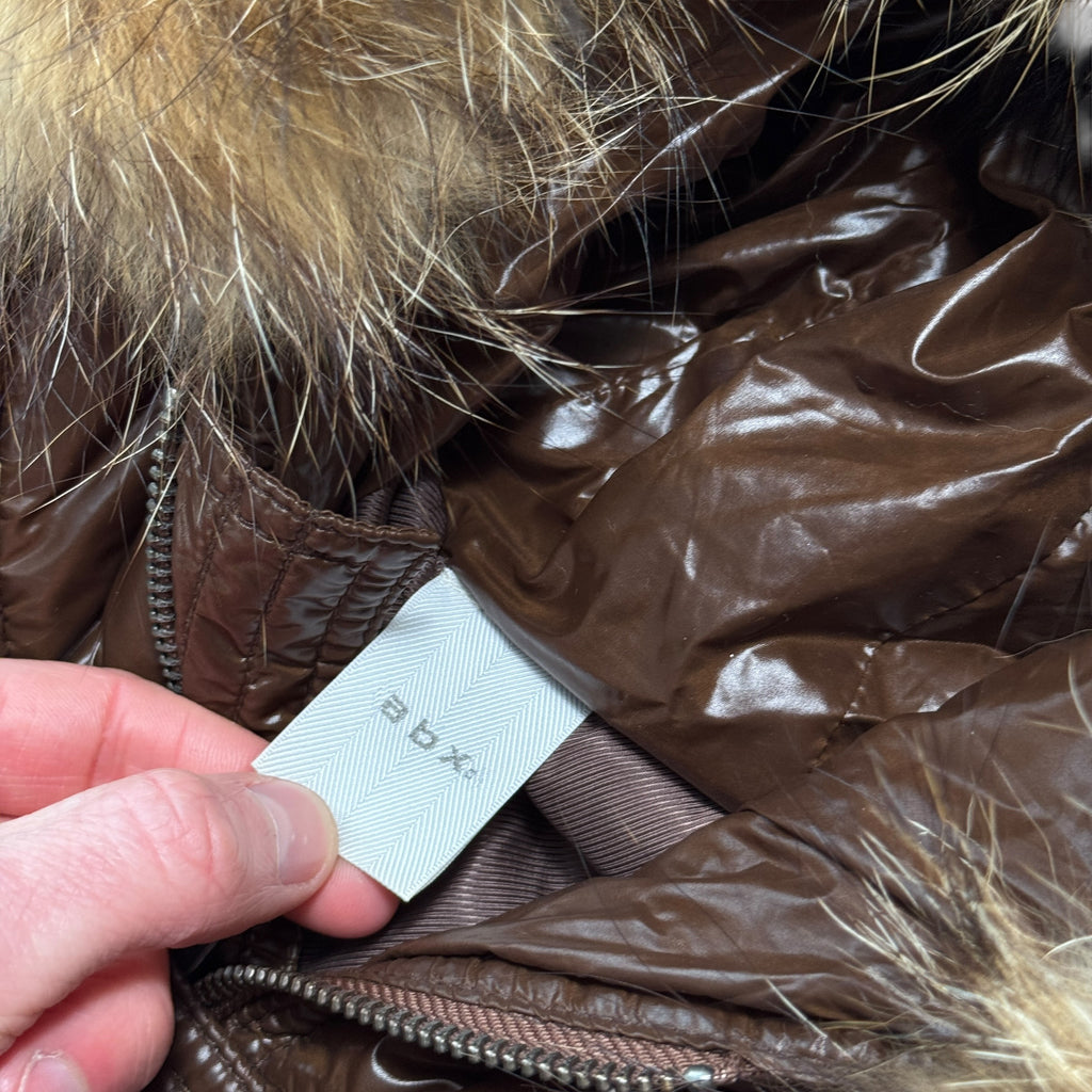 Brown Fur Hood Puffer Coat (S)
