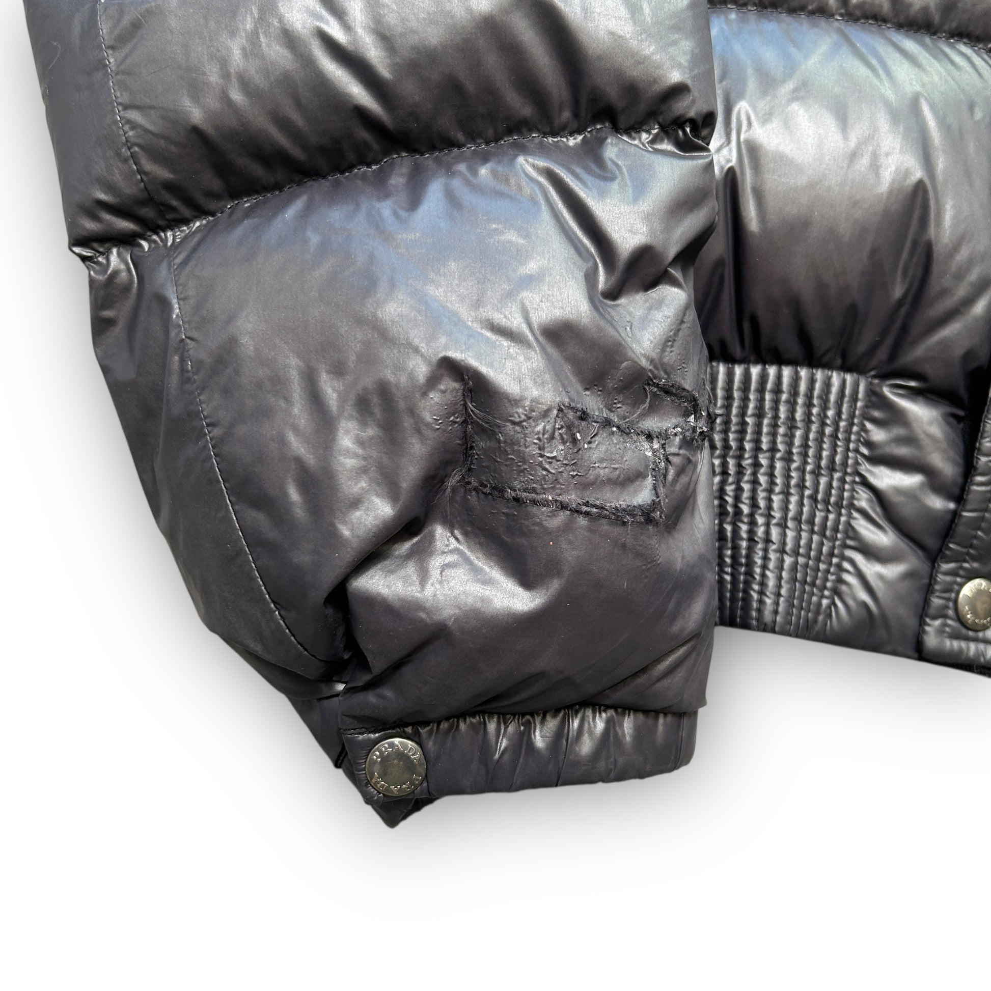 2013 Prada Milano Nylon Elderdown Puffer Coat (L)