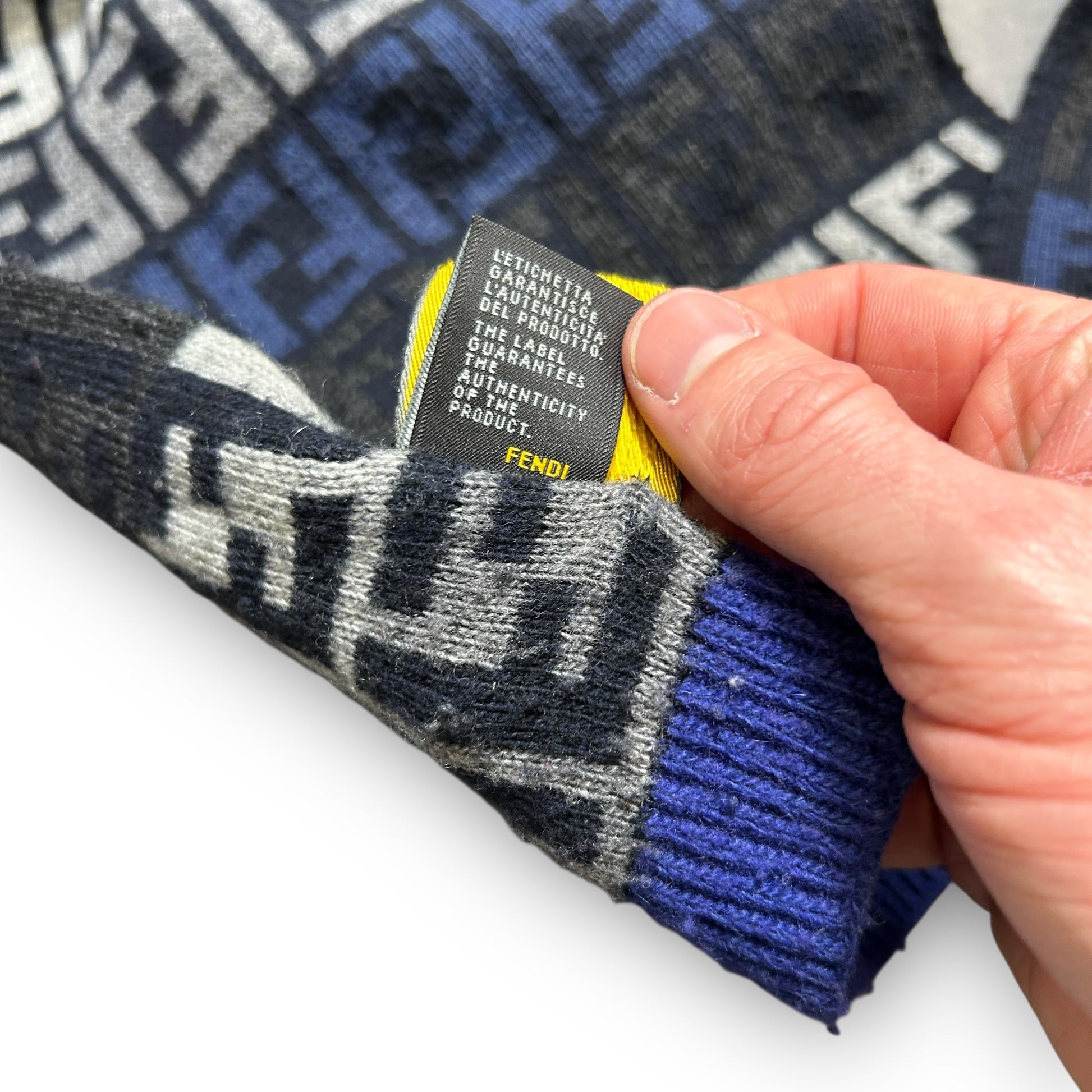 Navy Fendi Monogram Scarf