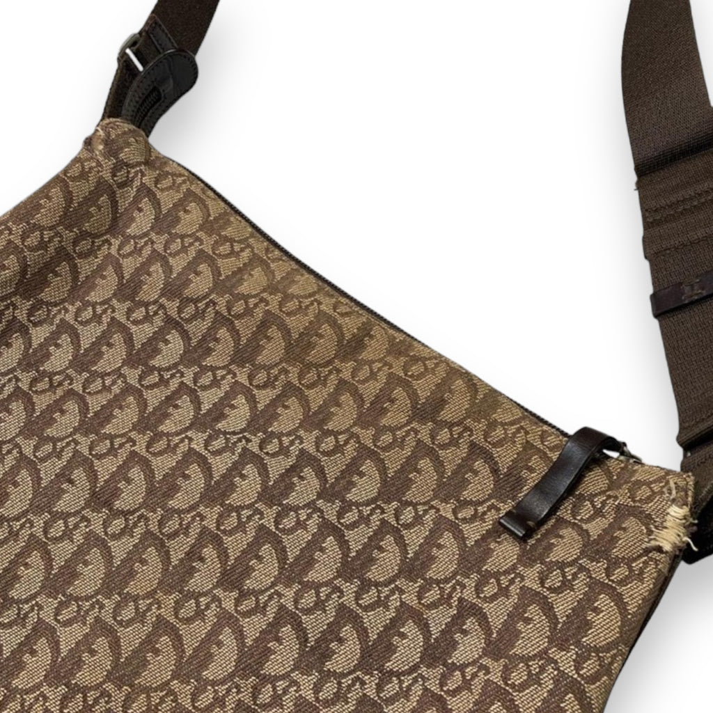 Authentic Vintage Dior Monogram Brown Crossbody / Sling Bag