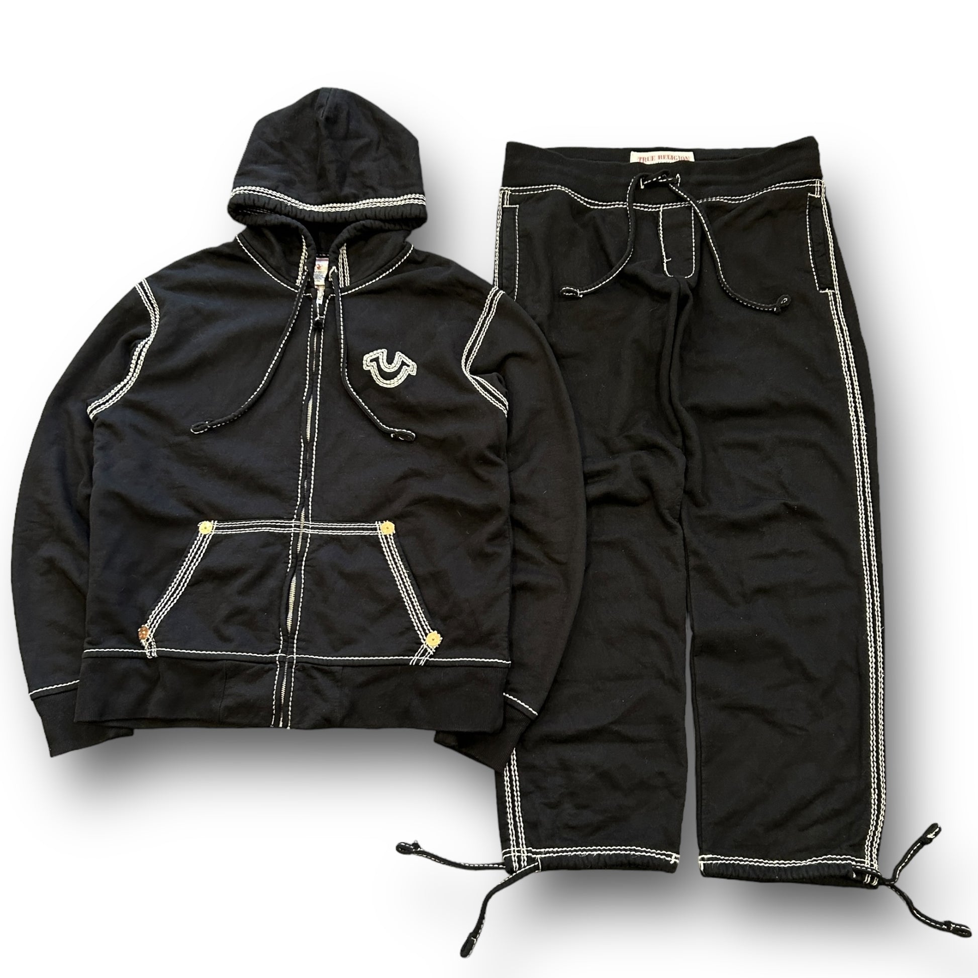Black True Religion Contrast Stitch Tracksuit (M)