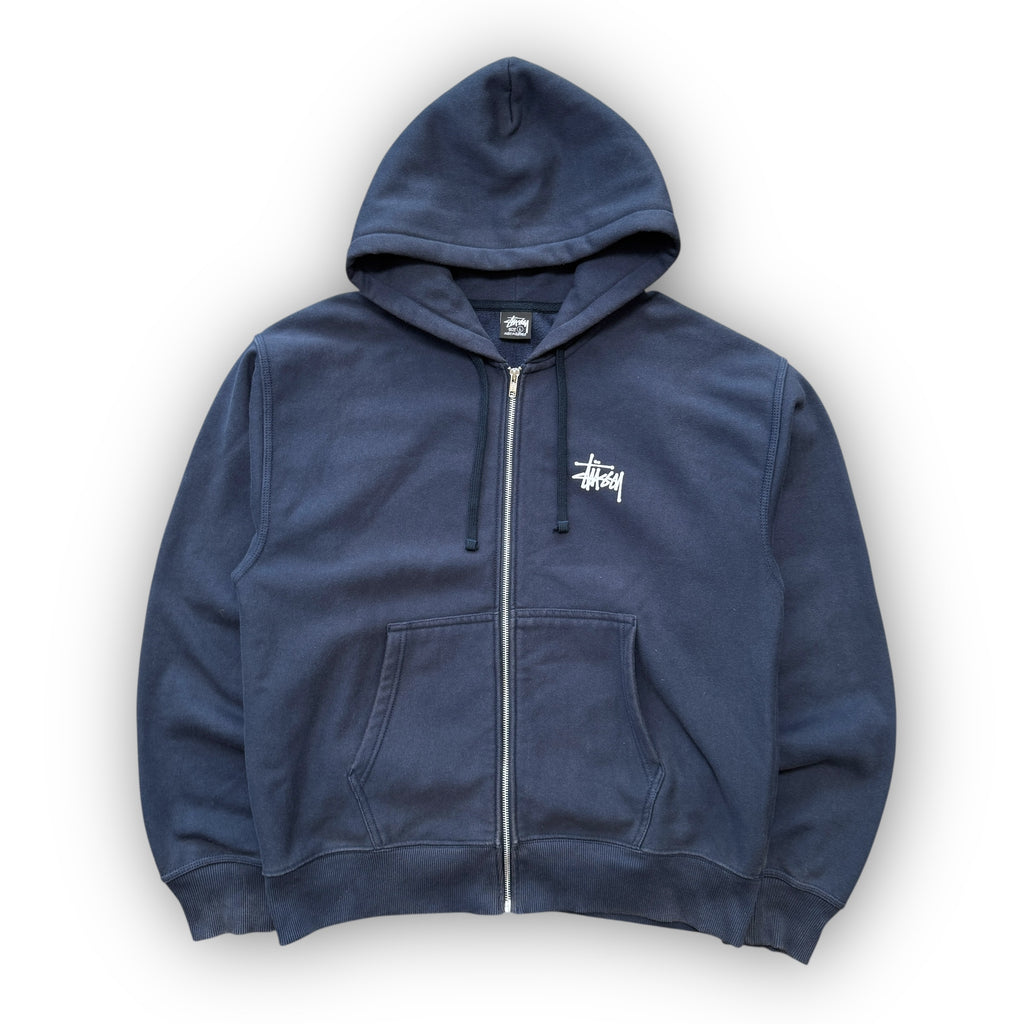 Navy Stussy Zip Up Hoodie (L)