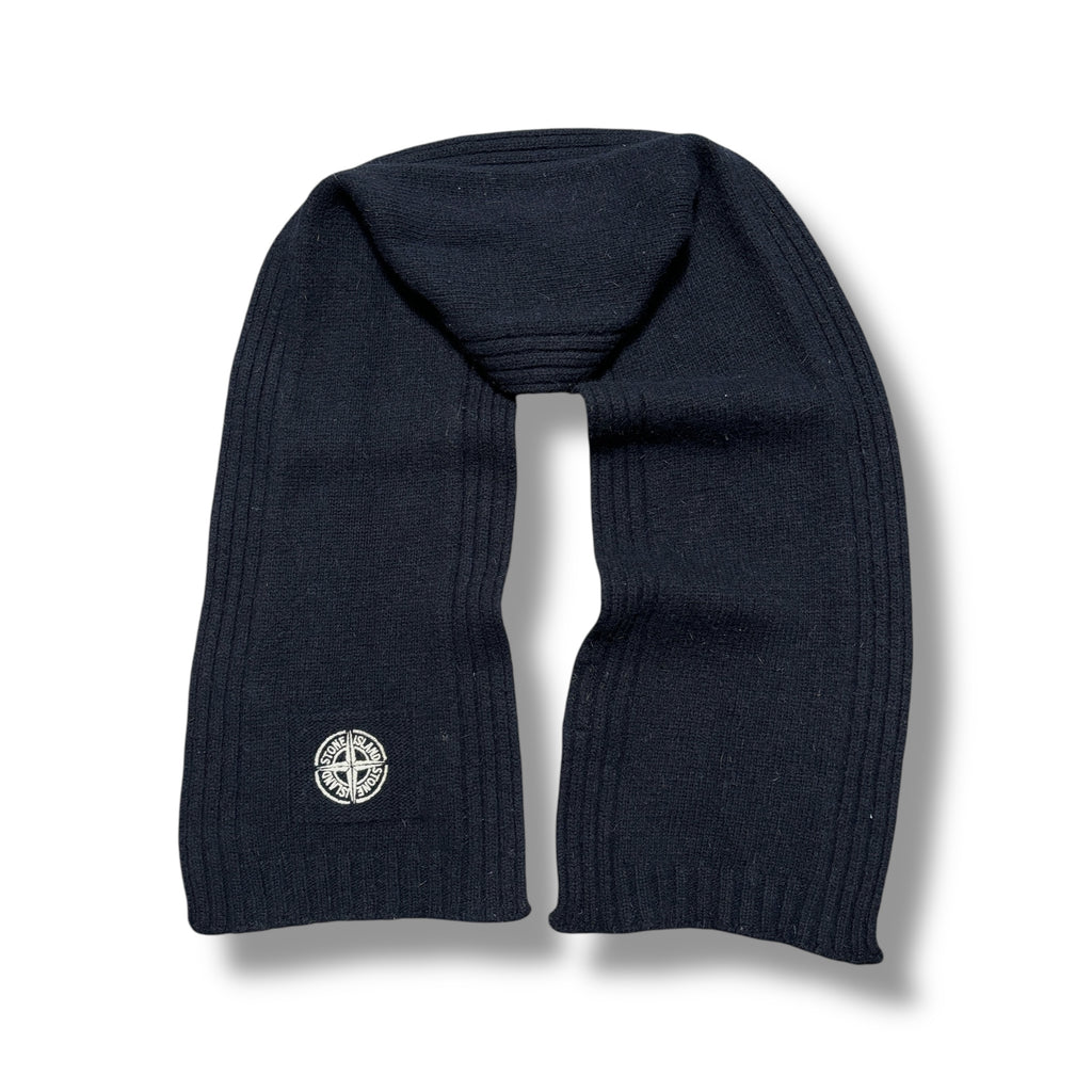Navy Stone Island Embroidered Scarf