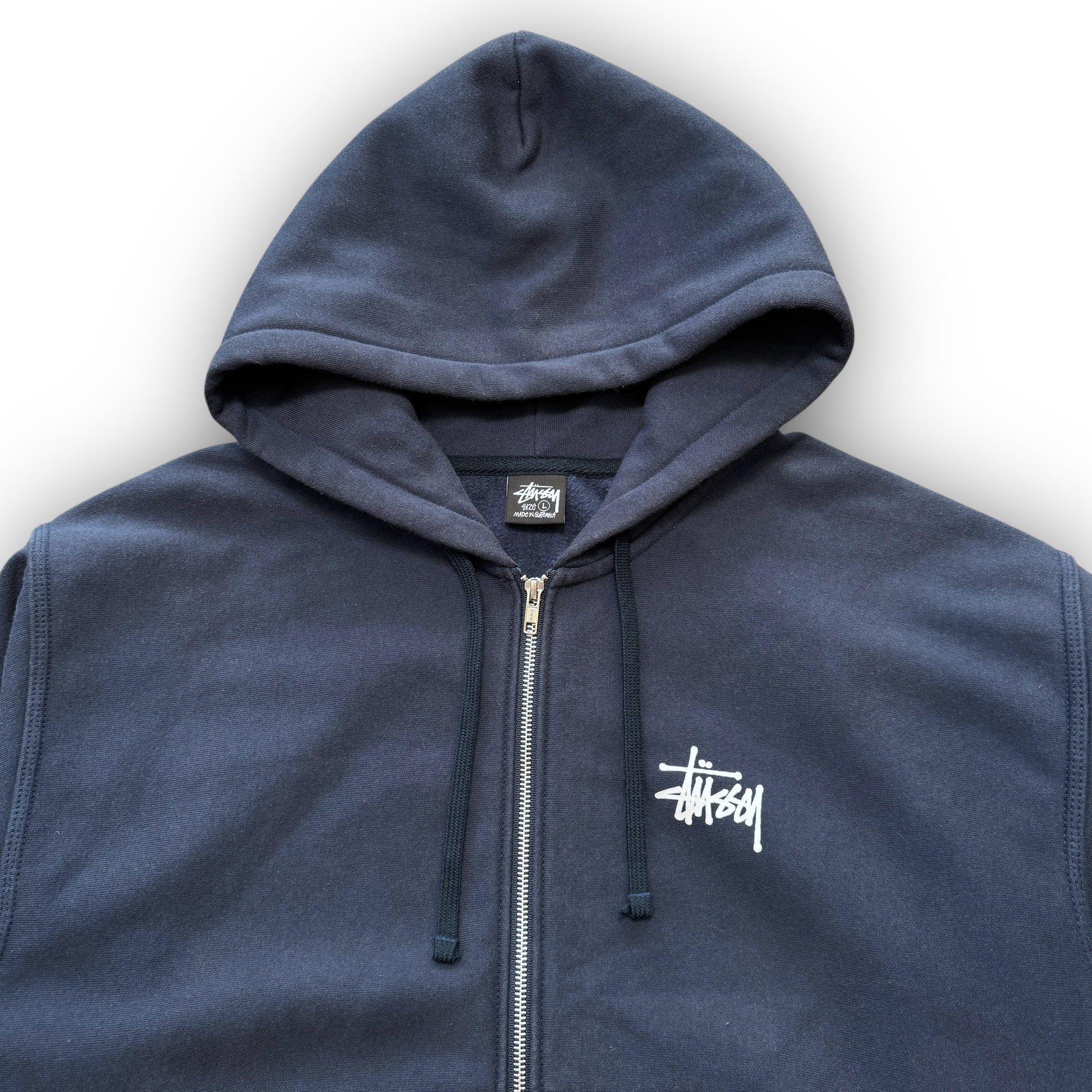 Navy Stussy Zip Up Hoodie (L)