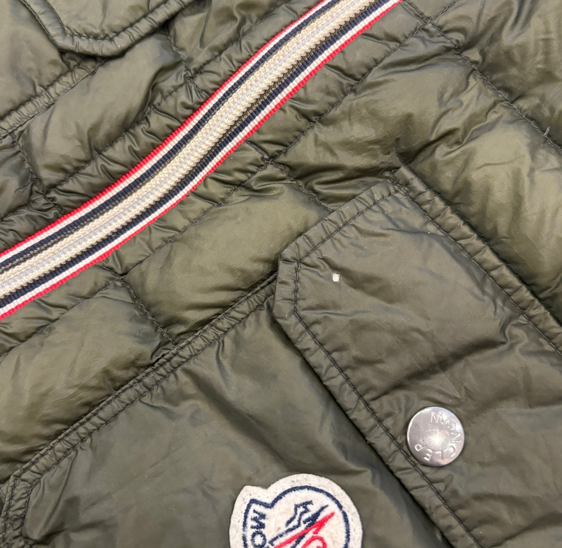 Moncler Khaki Padded Gilet (L)