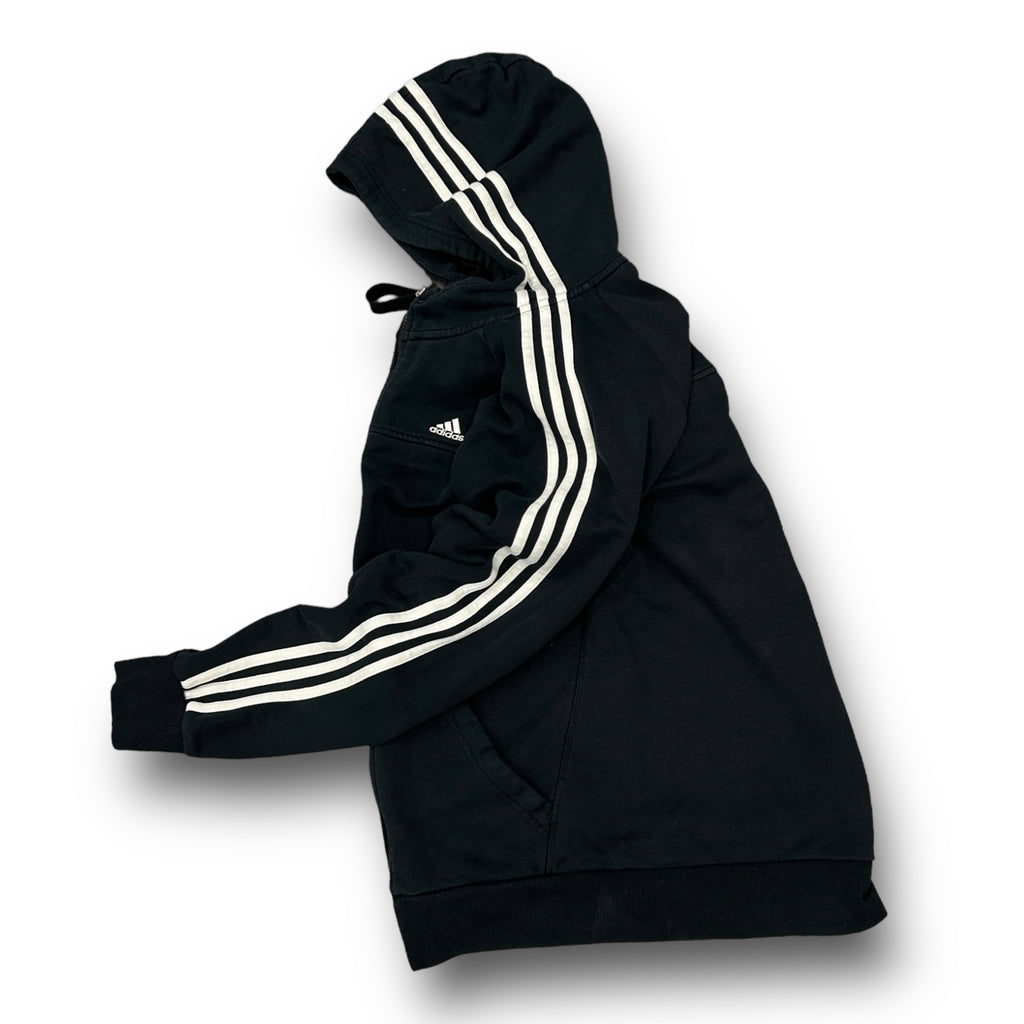 00s Adidas Black Three Stripe Hoodie