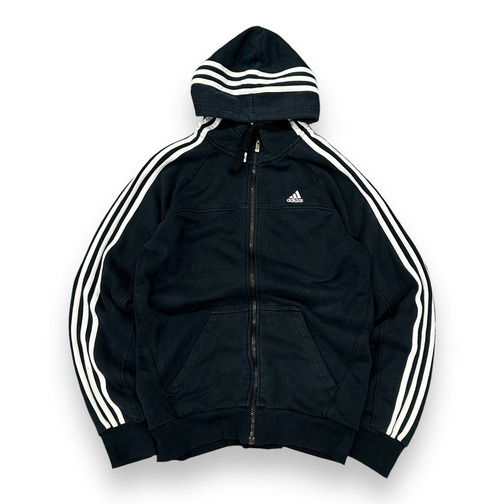 00s Adidas Black Three Stripe Hoodie