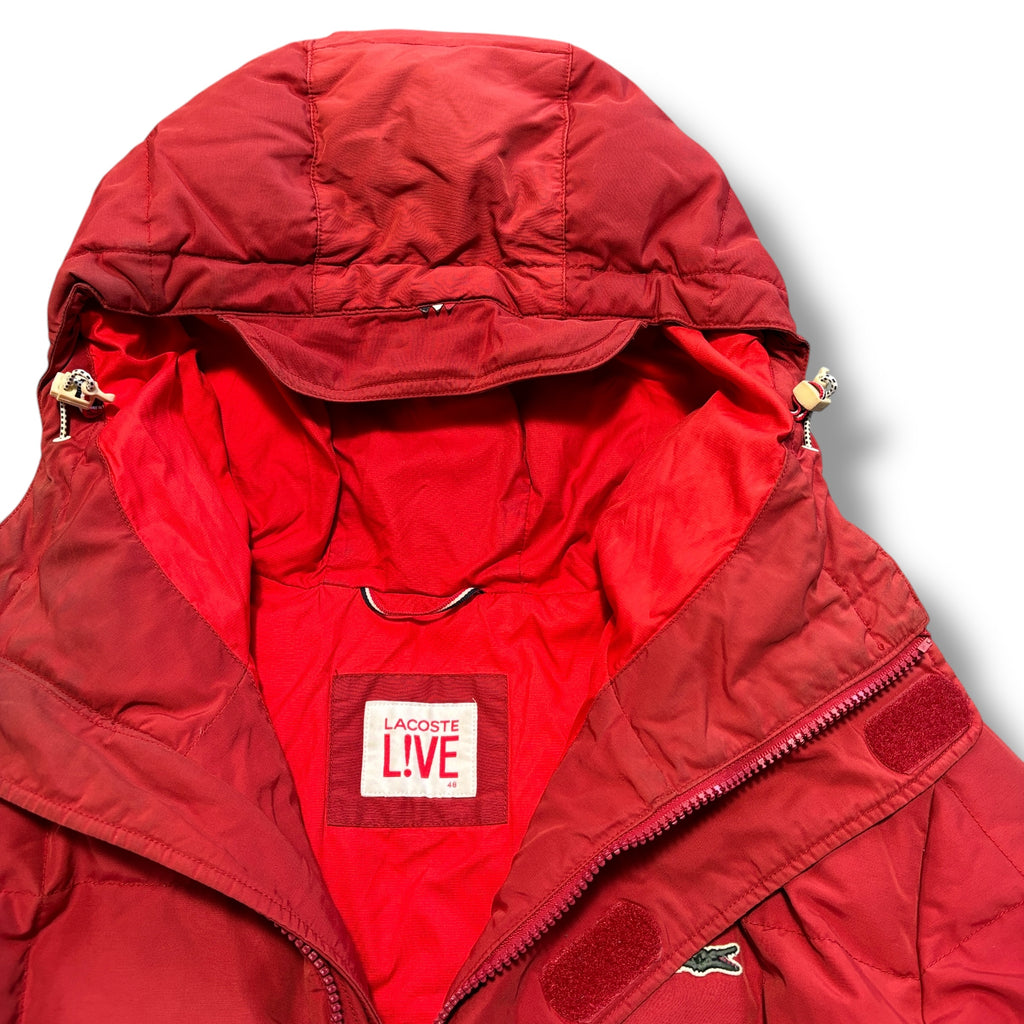 Red Lacoste Live Puffer Coat (M)