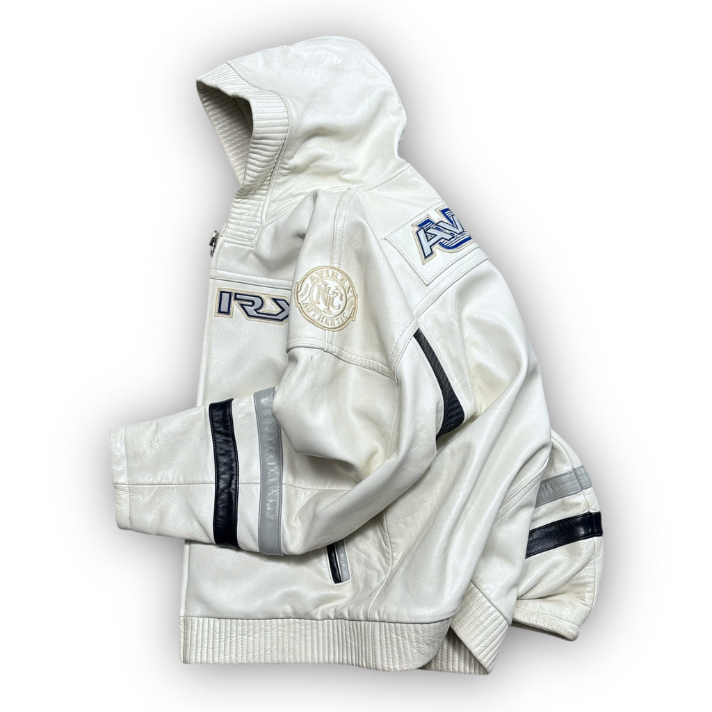 Avirex Hooded Leather Jacket (L)