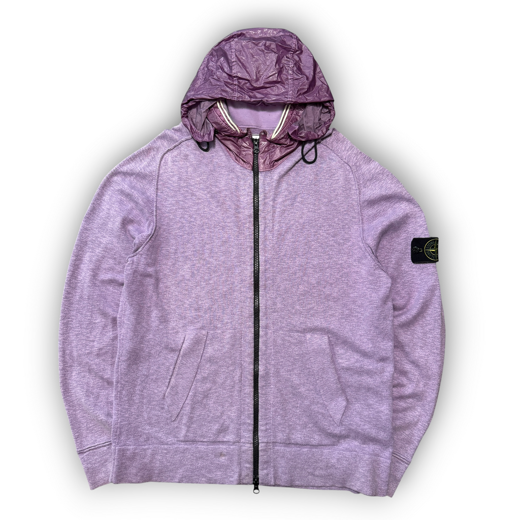 Stone Island Wool Zip Up Hooded Jumper (XL)