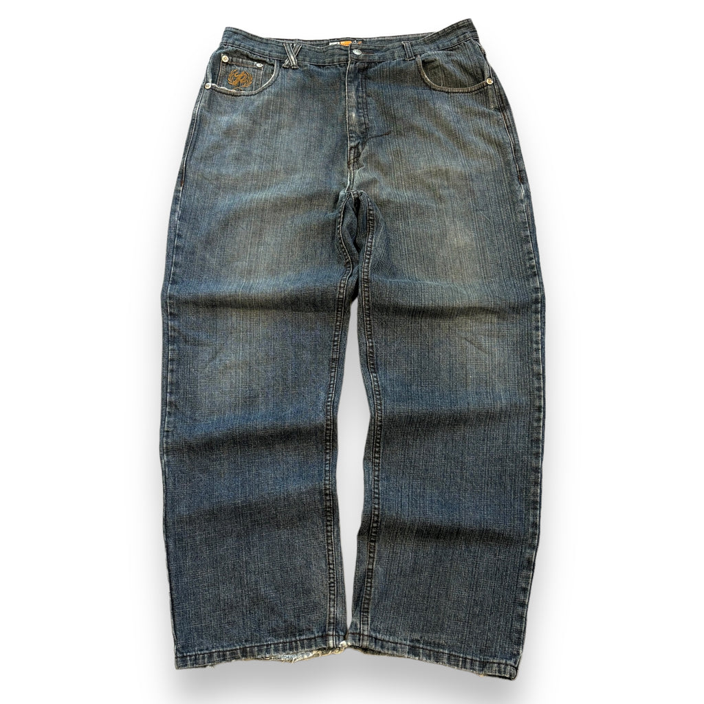00's Baggy Hip Hop Embroidered Jeans (38W)