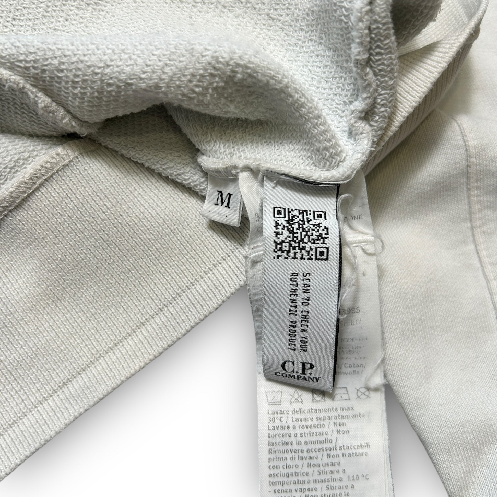 White C.P Company Hoodie (M)