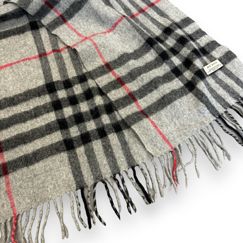 Grey Burberry Nova Check Scarf (60")