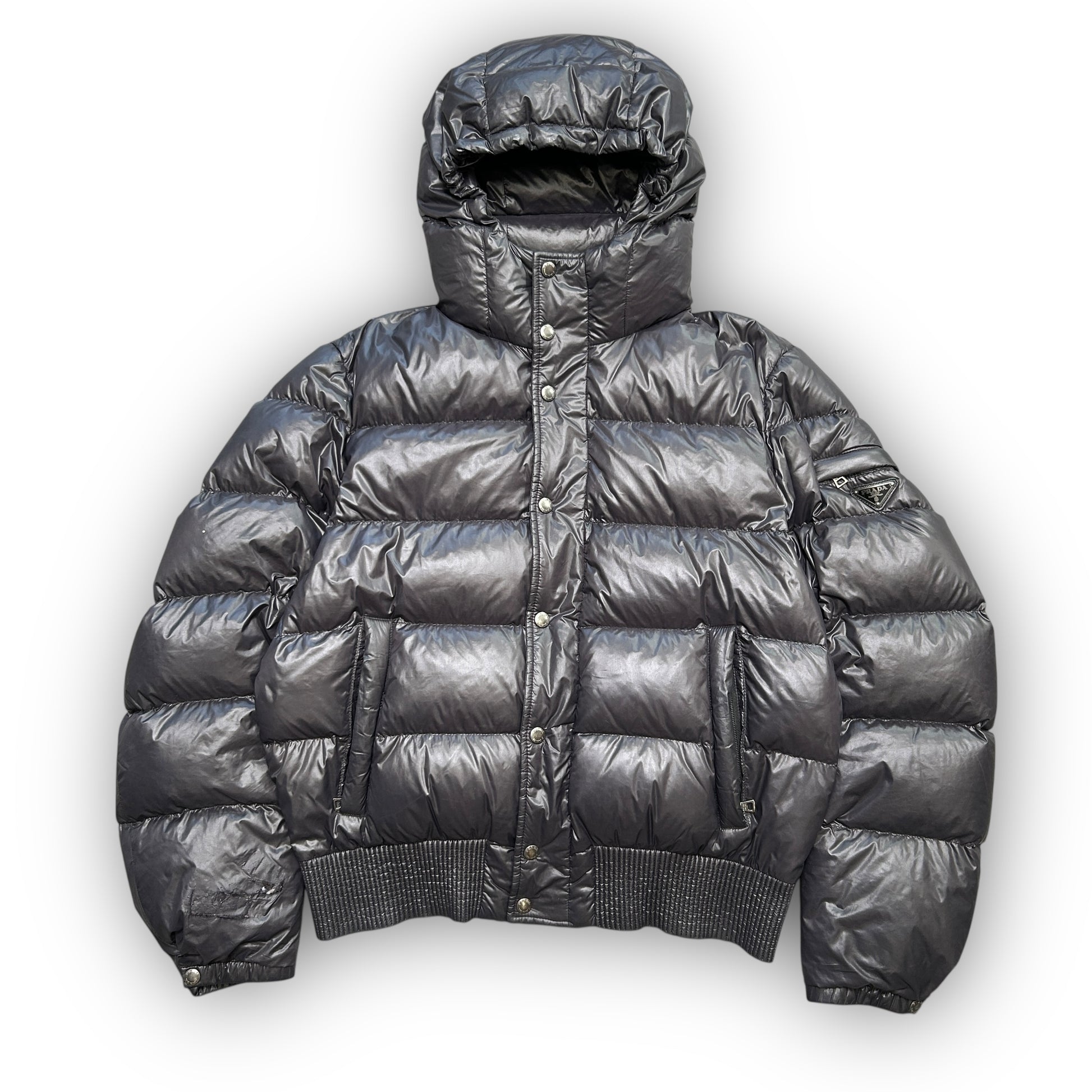 2013 Prada Milano Nylon Elderdown Puffer Coat (L)