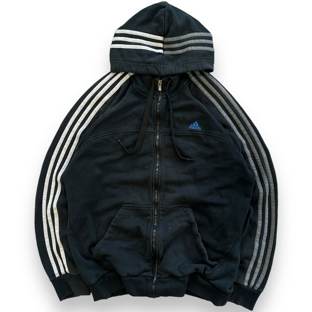Adidas Three Stripe Black Hoodie (L)