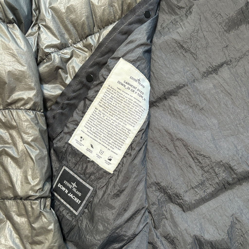 Stone Island Gunmetal Khaki Garment Dyed Down Jacket (XL)