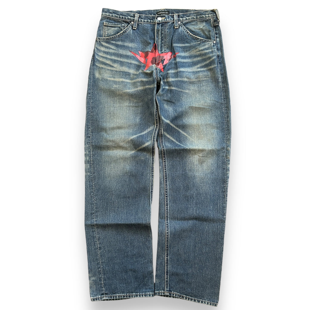 Authentic Bape Red Camo Twinsta Selvedge Jeans (34")