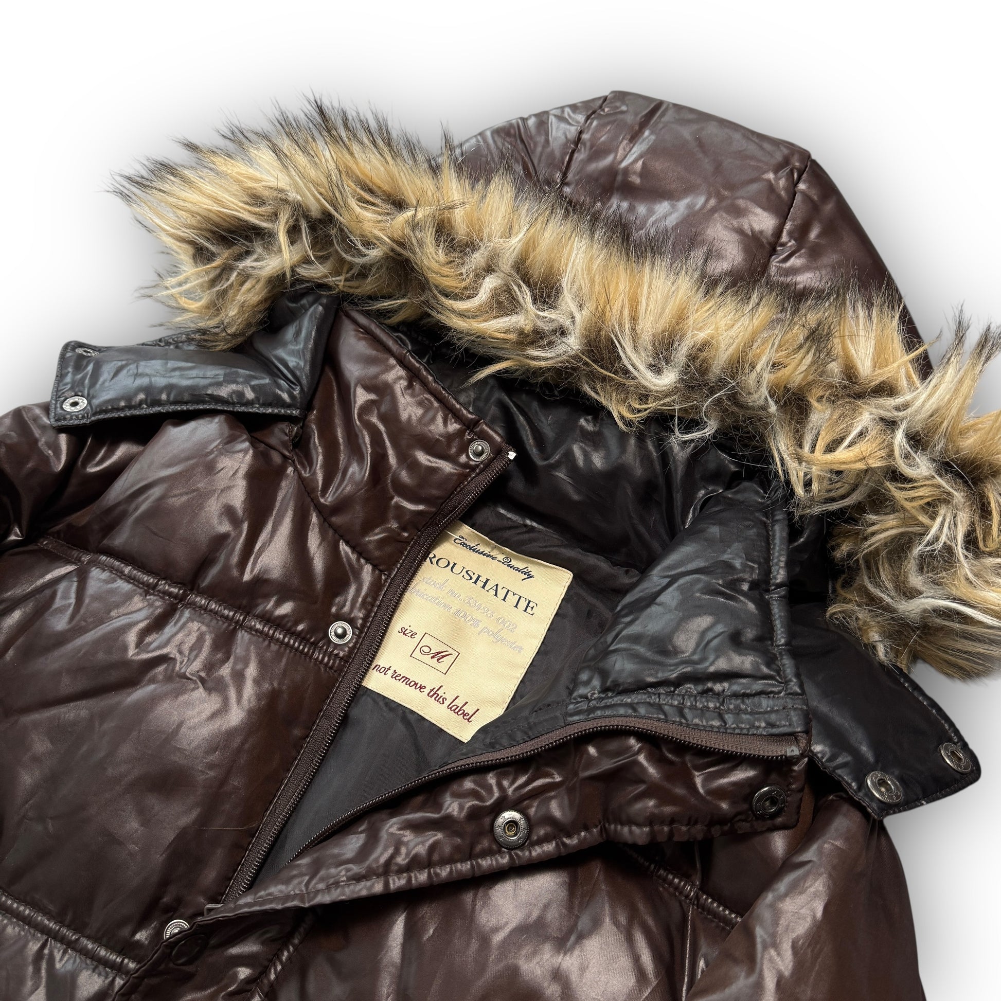 Brown Japanese Fur Puffer Coat (M)