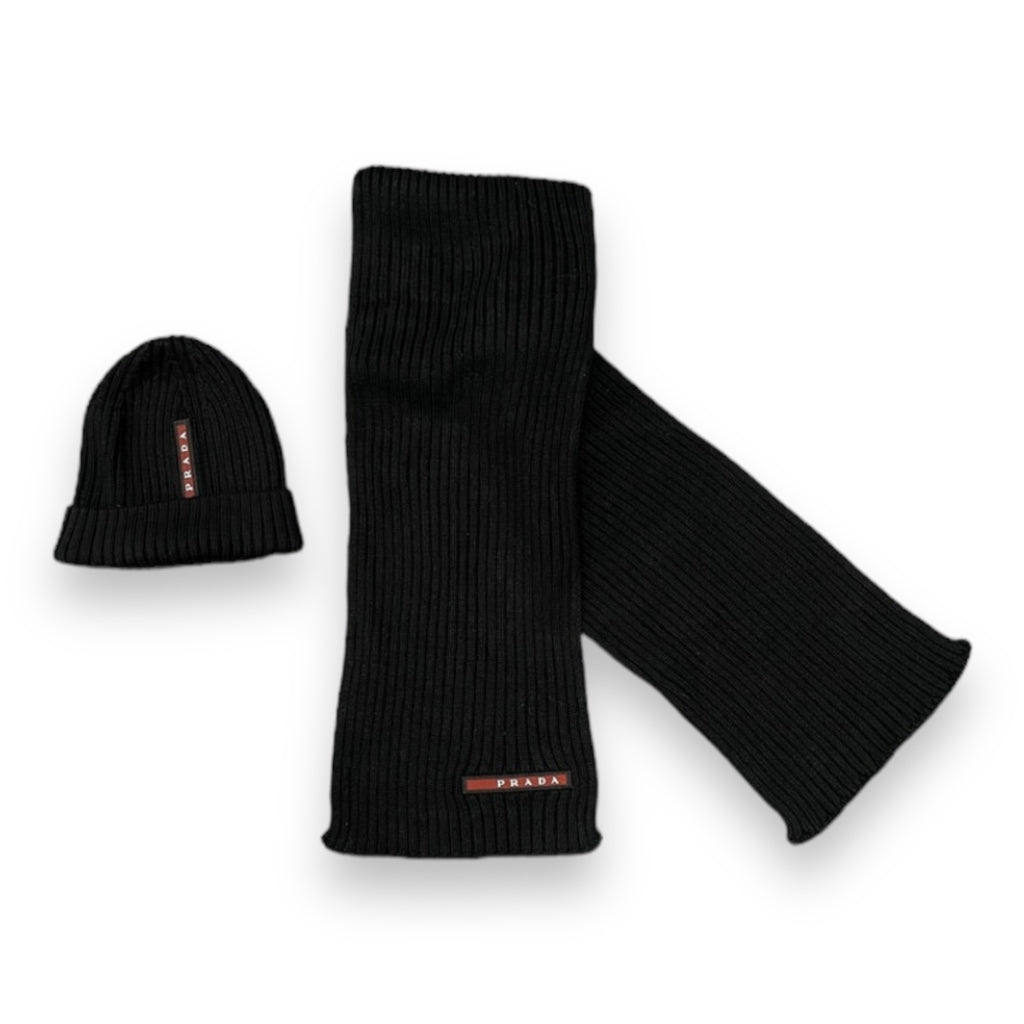 Prada Sport Scarf & Beanie Set