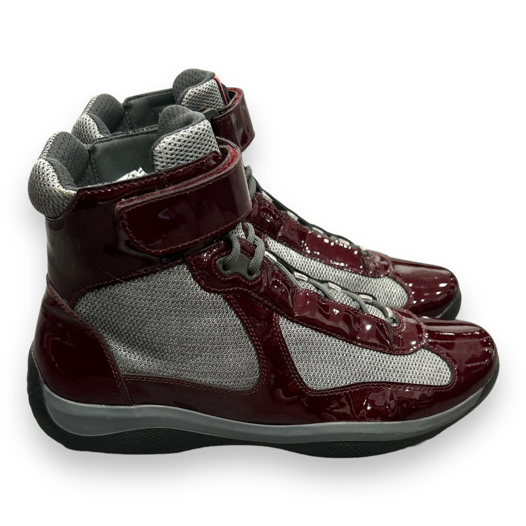 Prada America Cup High Top Patent Burgundy (UK10)
