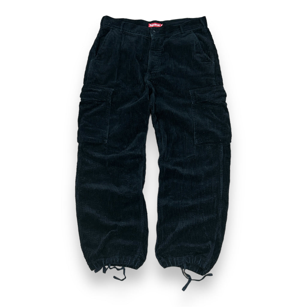 Supreme Corduroy Black Cargo Trousers (34)