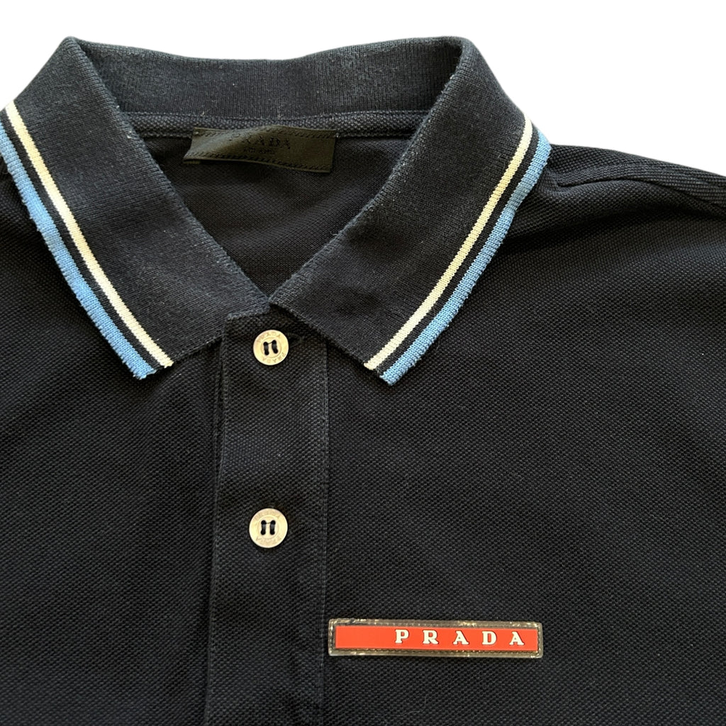 00's Prada Navy Polo Shirt (M)