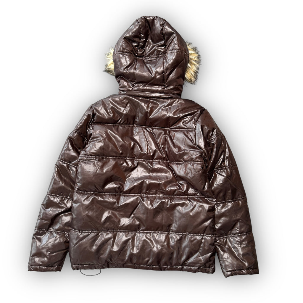 Brown Japanese Fur Puffer Coat (M)