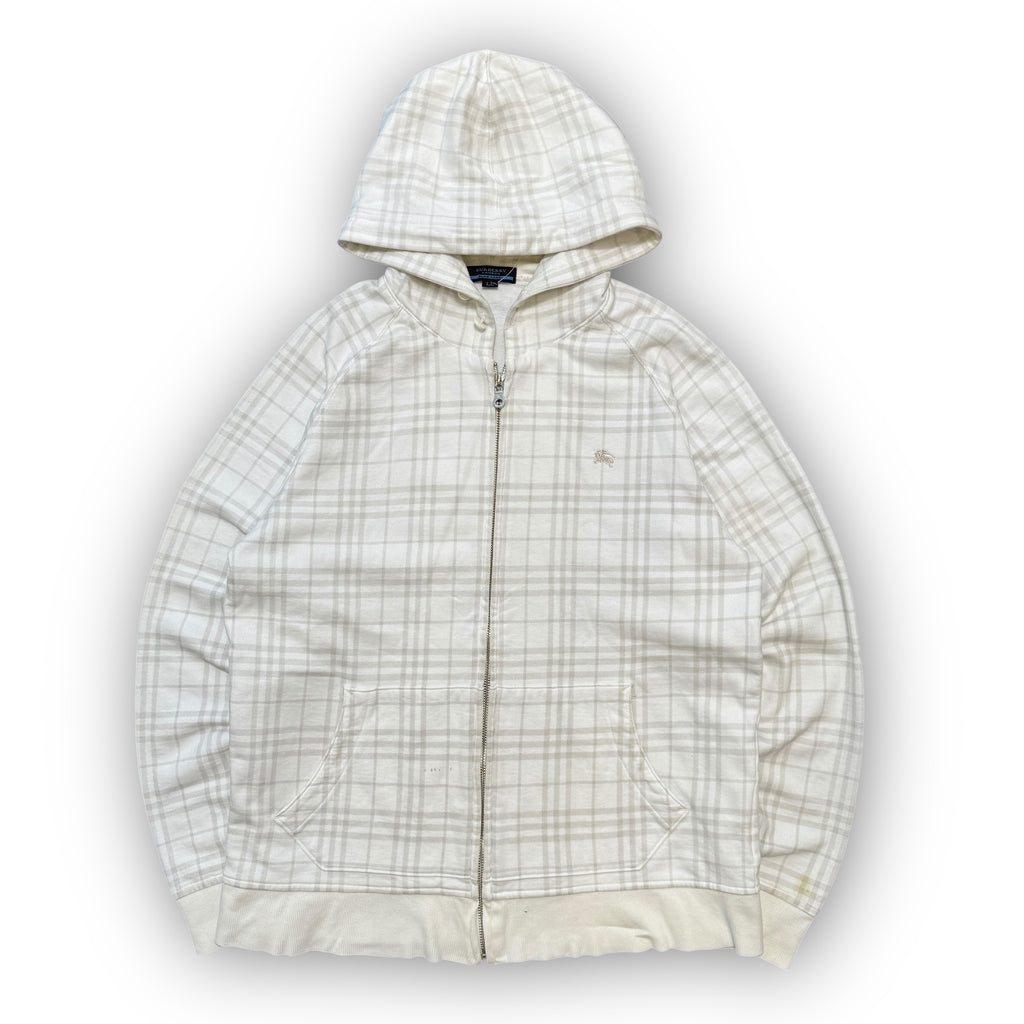 White Burberry Nova Check Hoodie (L)