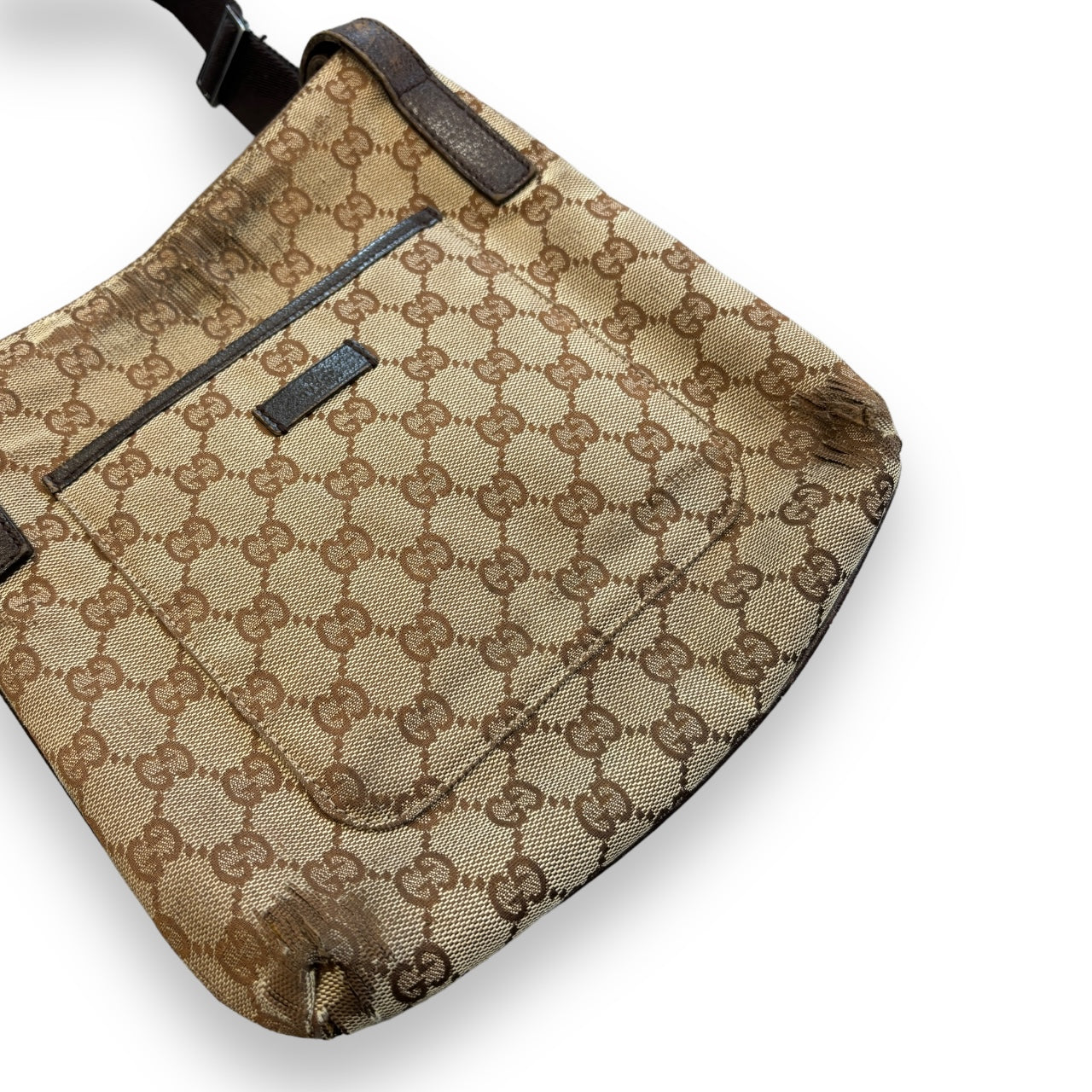 Authentic Vintage Gucci GG Monogram Crossbody Messenger Bag