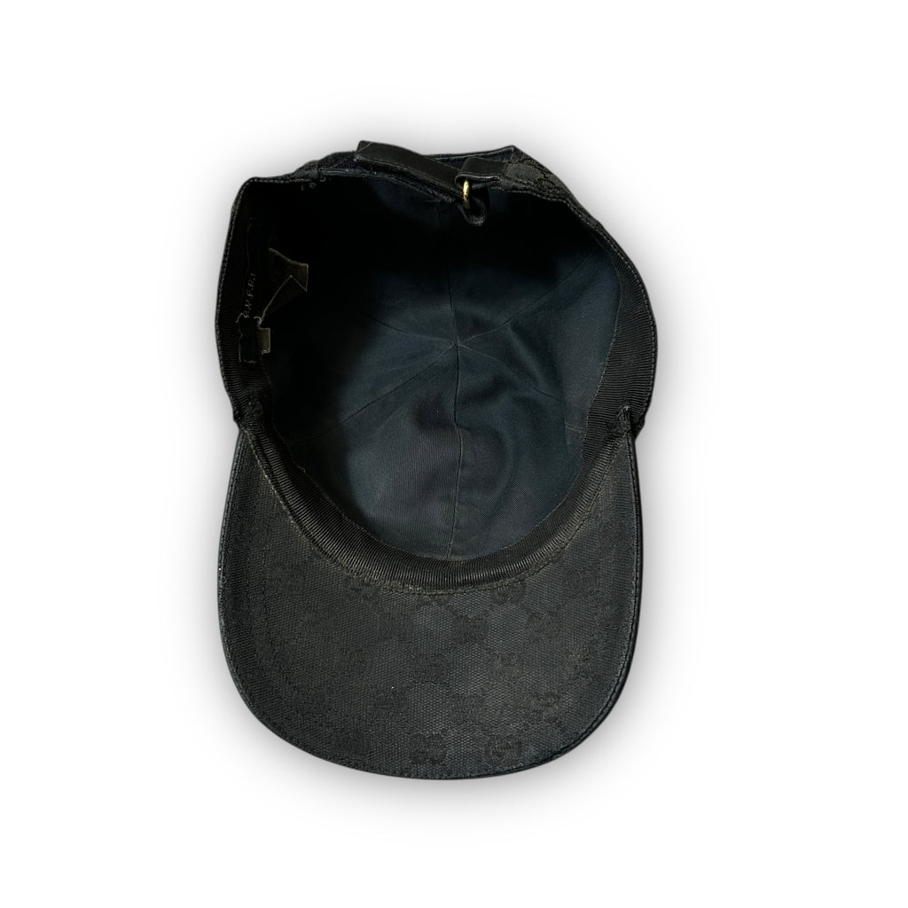 Black Gucci GG Monogram Cap
