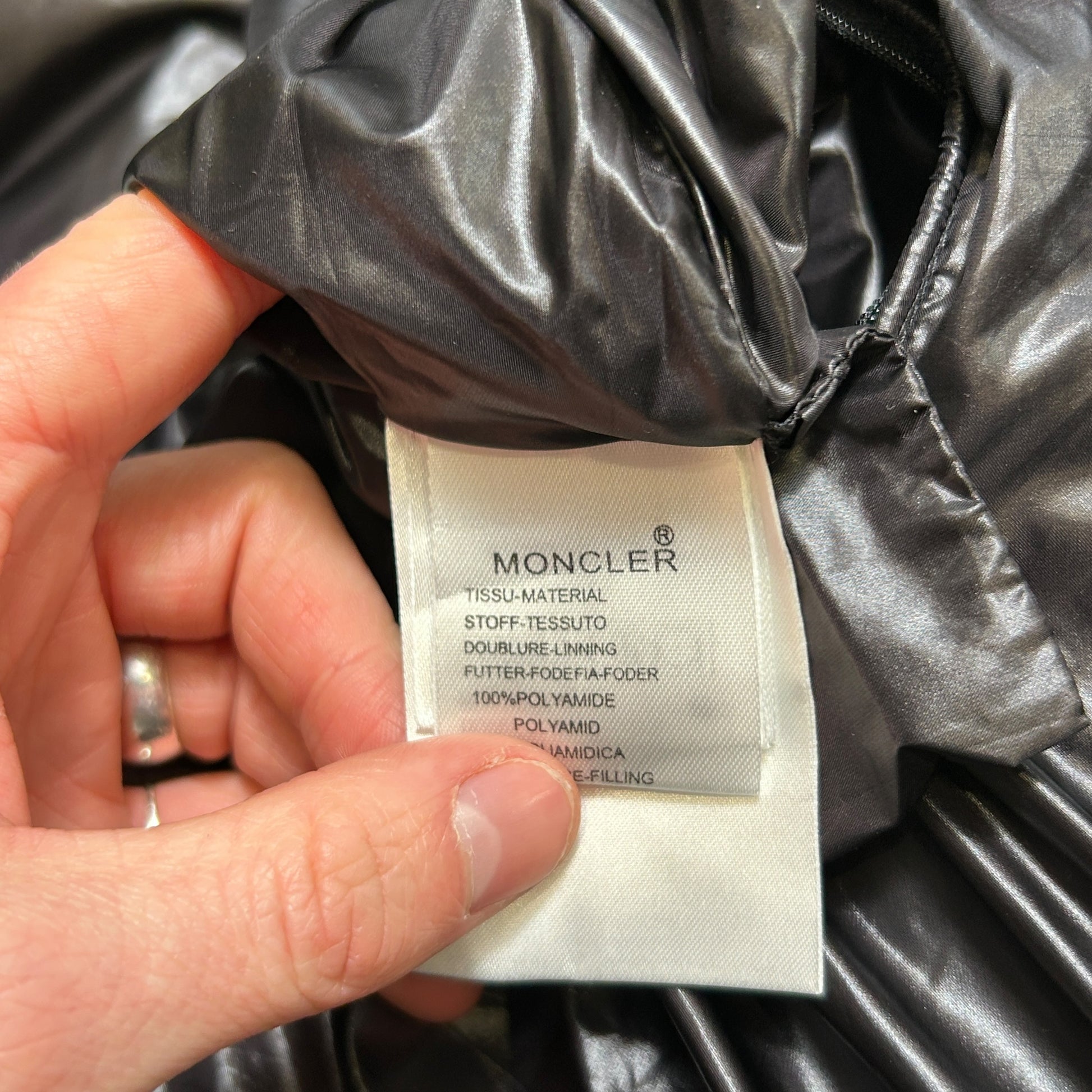 Black Moncler Maya Puffer Coat (L)