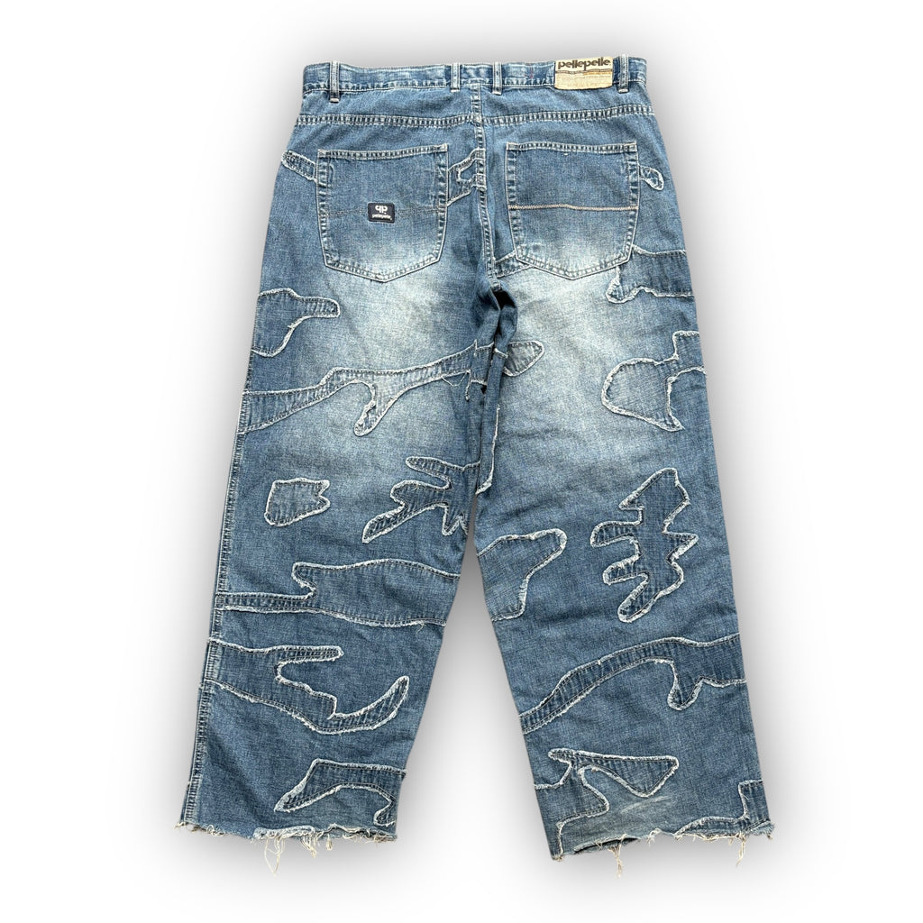 00s Baggy Embroidered Pele Pele Jeans (36")