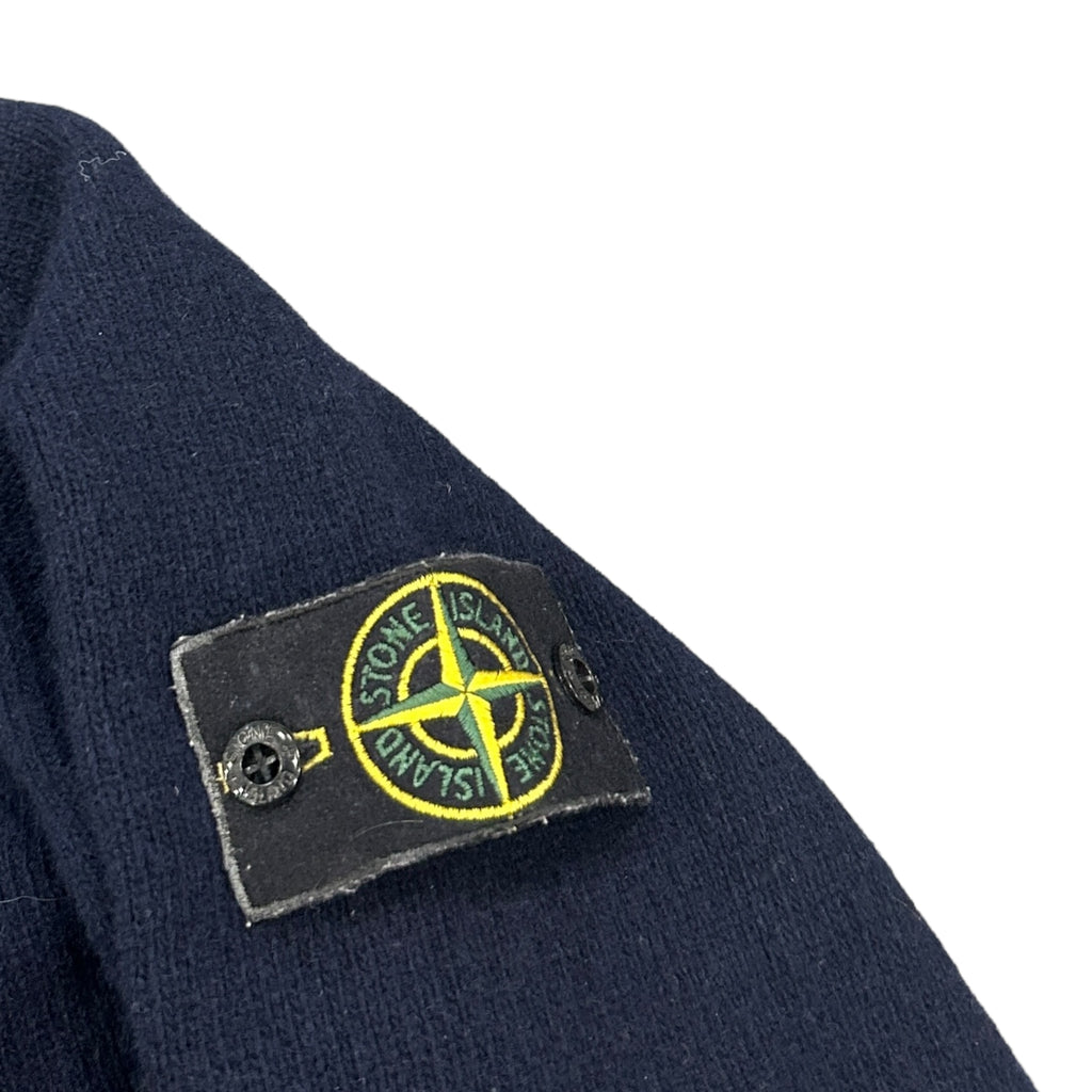 Navy Stone Island Half Zip Knit Jumper (L)