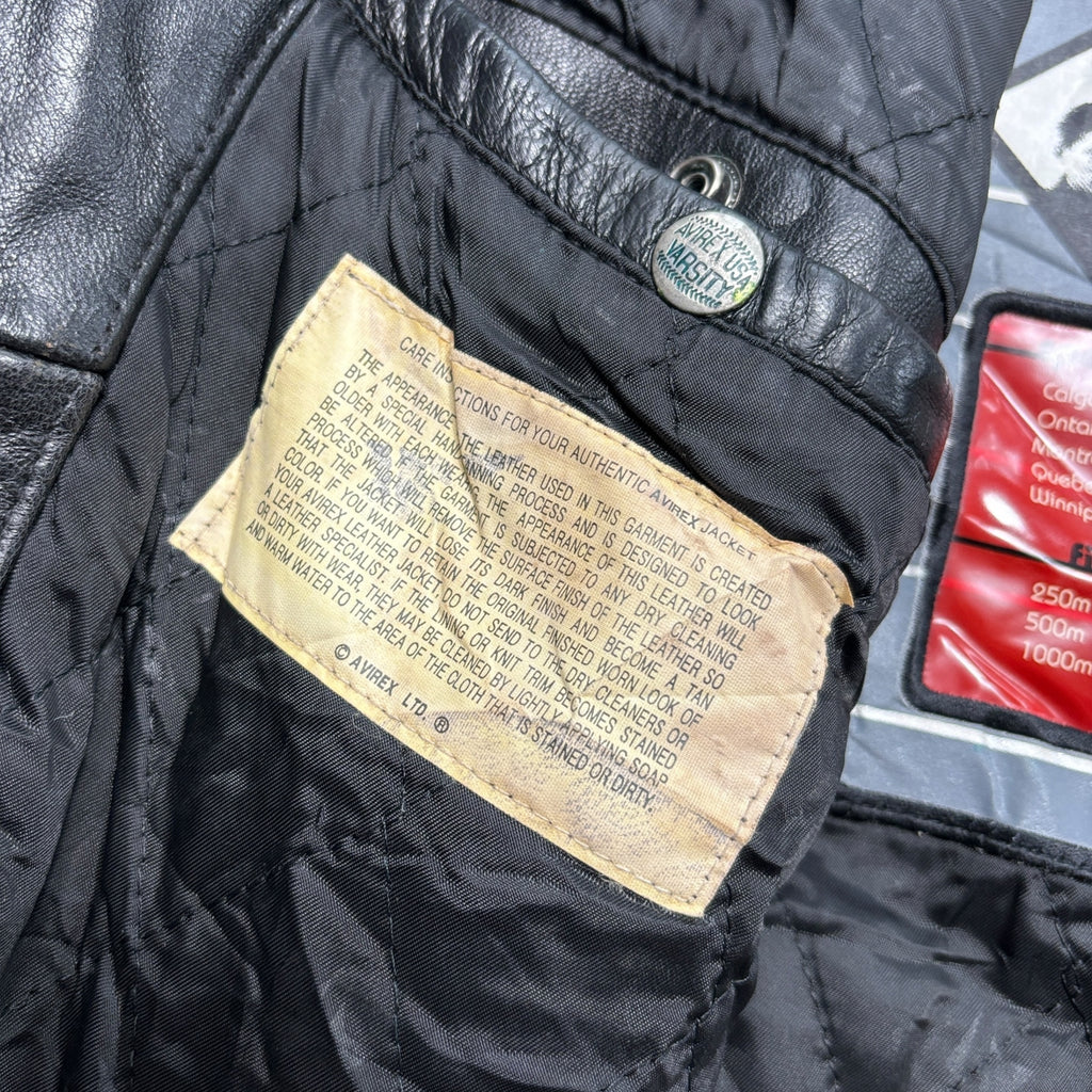 1990 Avirex Ice Tigers Leather Jacket (L)