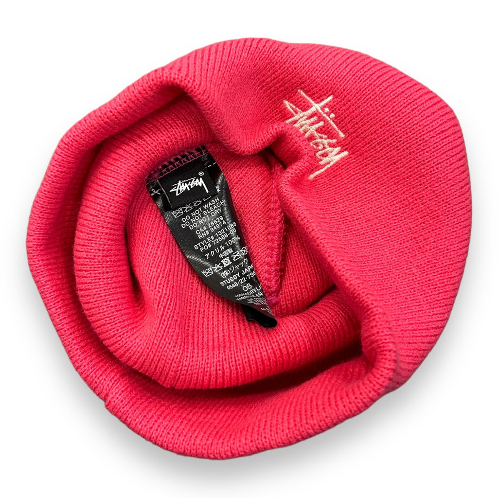 Neon Pink Stussy Slouch Skully Hat