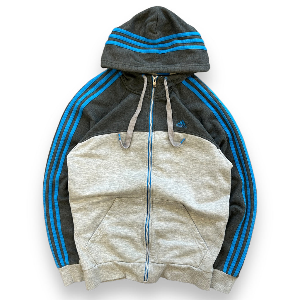 Adidas Three Stripe Grey Hoodie (M)