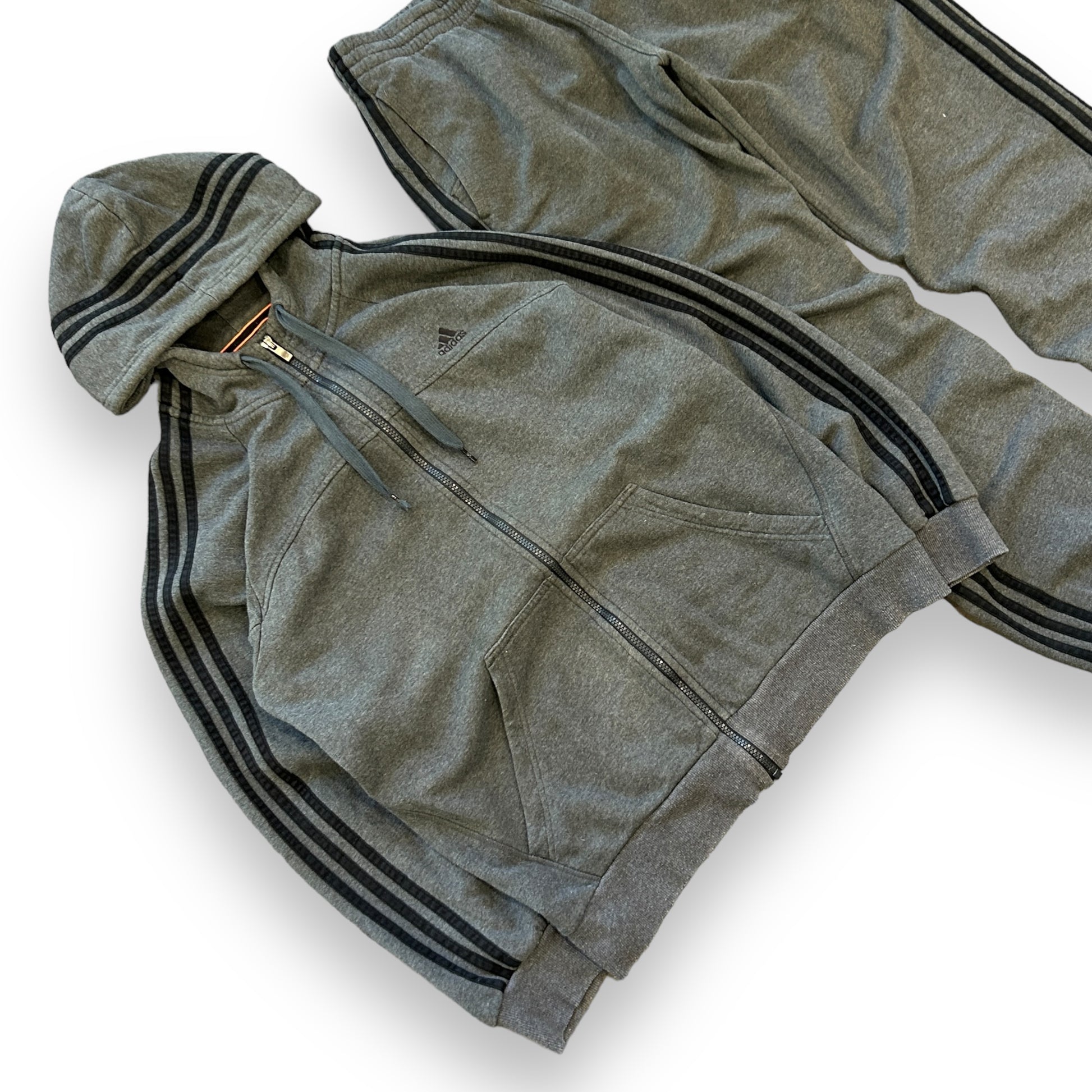 00s Grey Adidas Baggy Tracksuit (L)