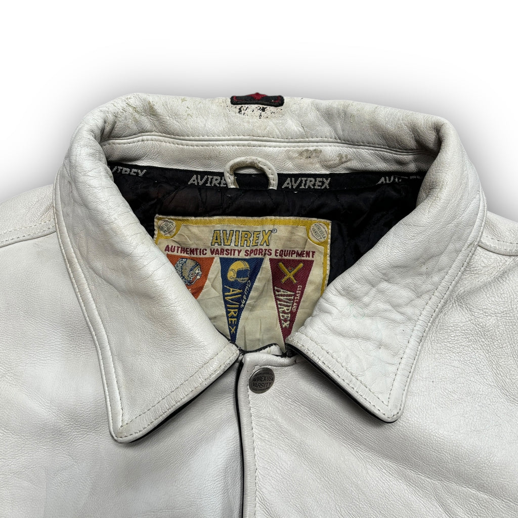 1990 Avirex Ice Tigers Leather Jacket (L)