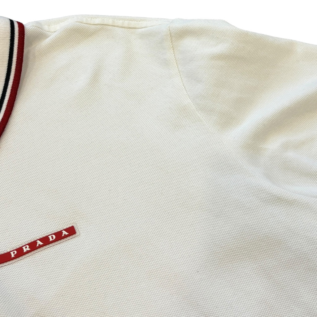White Prada Polo Shirt (XL)
