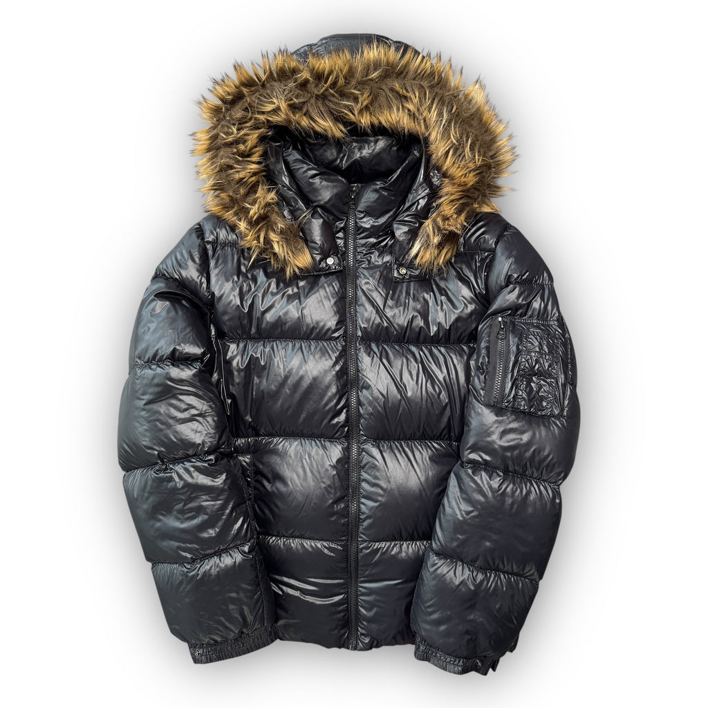 Black Japanese Fur Puffer Coat (L)