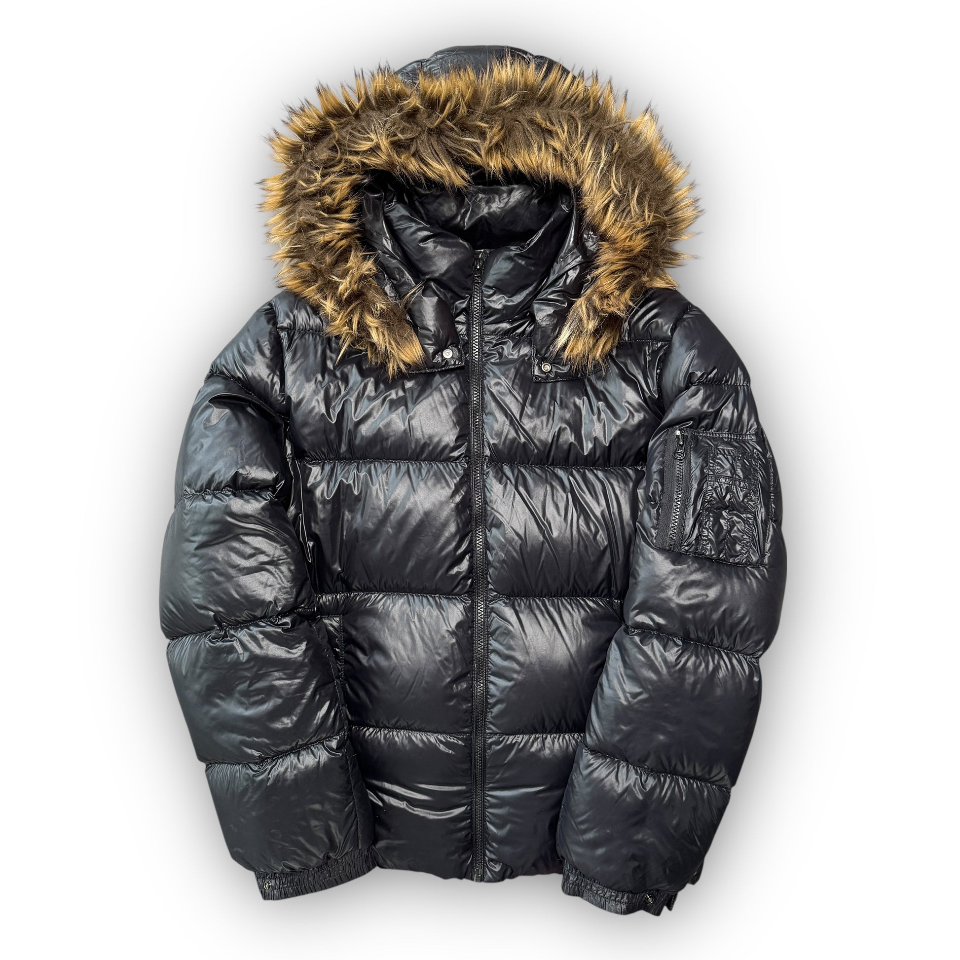 Black Japanese Fur Puffer Coat (L)