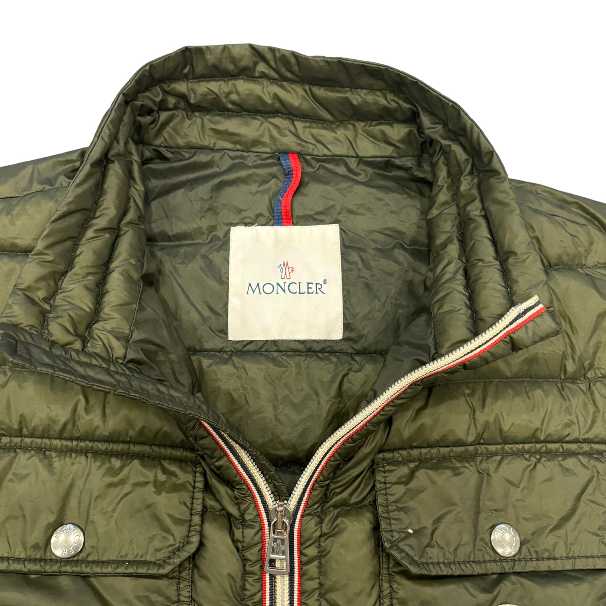 Moncler Khaki Padded Gilet (L)