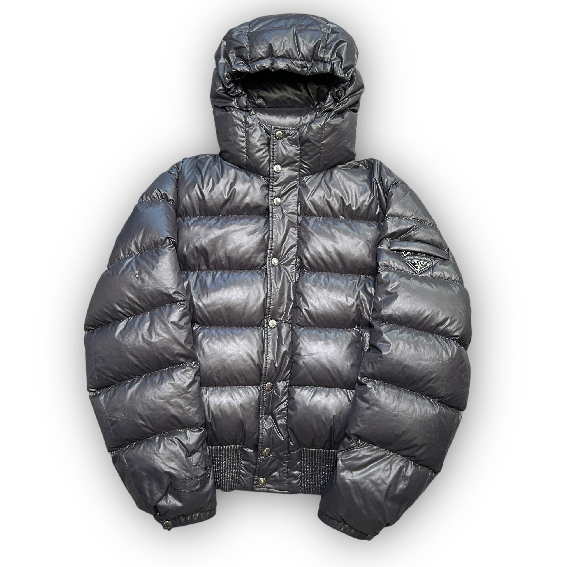 2013 Prada Milano Nylon Elderdown Puffer Coat (L)