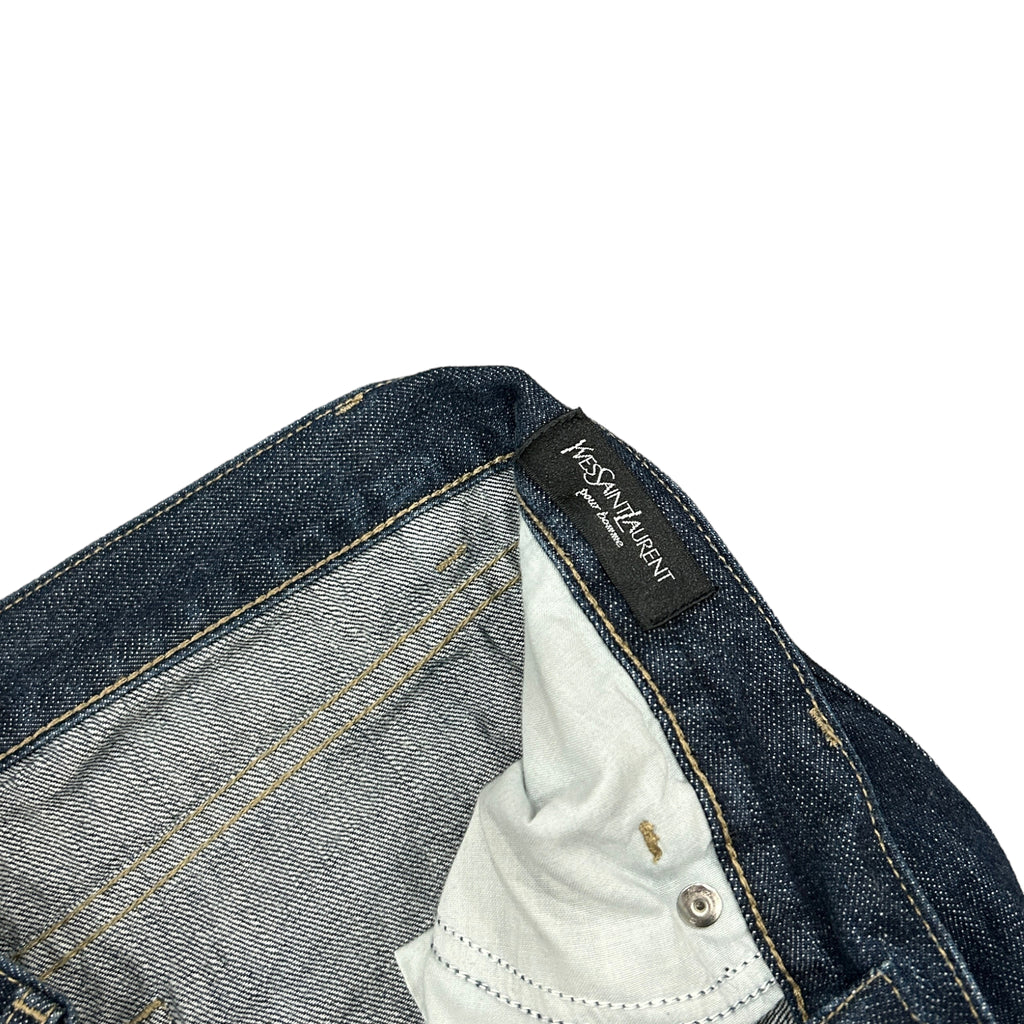00's Embroidered Navy YSL Jeans (32)