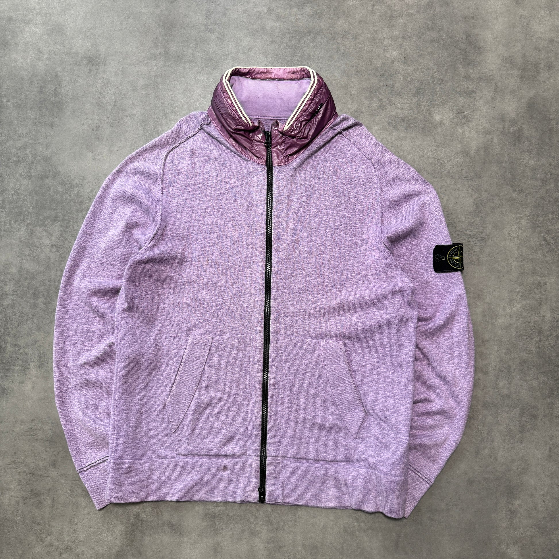 Stone Island Wool Zip Up Hooded Jumper (XL)