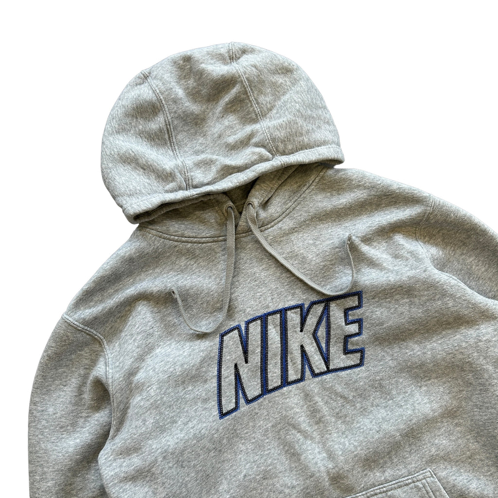 00s Grey Nike Club Embroidered Hoodie (S)