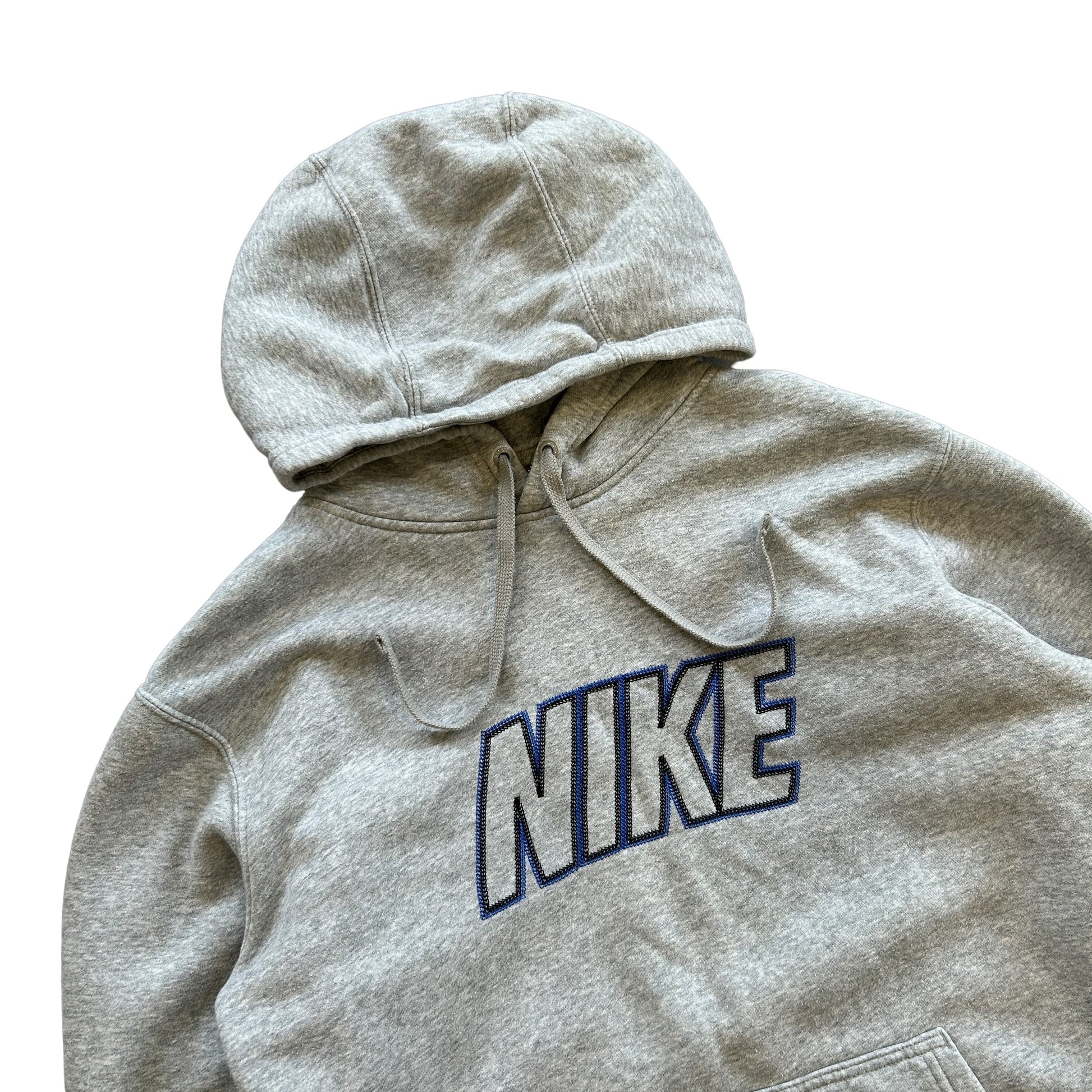 00s Grey Nike Club Embroidered Hoodie (S)