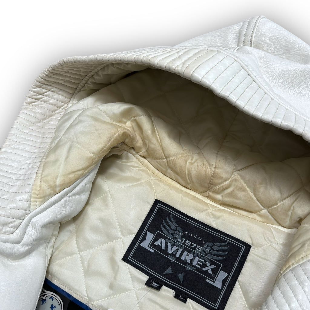 Avirex Hooded Leather Jacket (L)